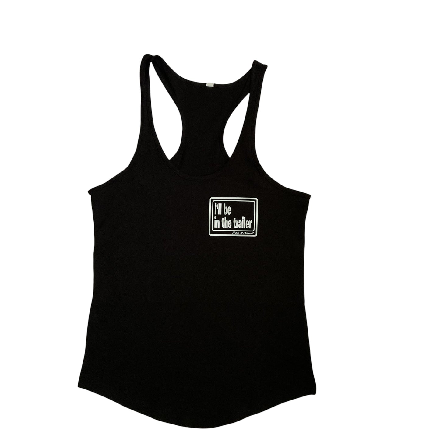 i’ll be in the trailer Crest Racer Back Black